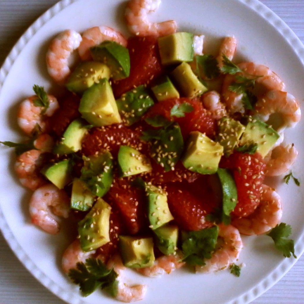 salade avocat-crevettes-pamplemousse