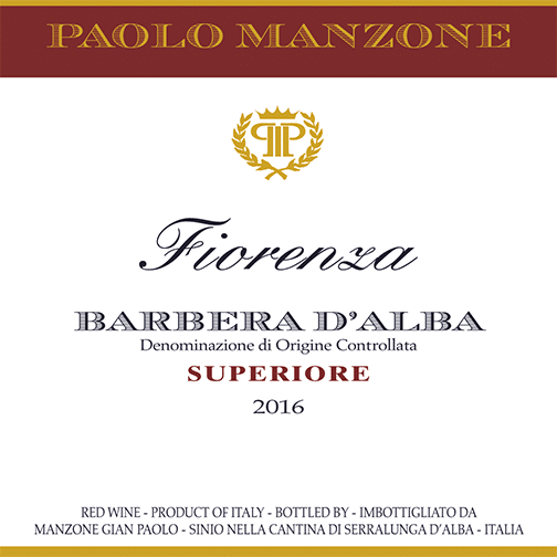 Paolo Manzone BARBERA D'ALBA 2016 Fiorenza