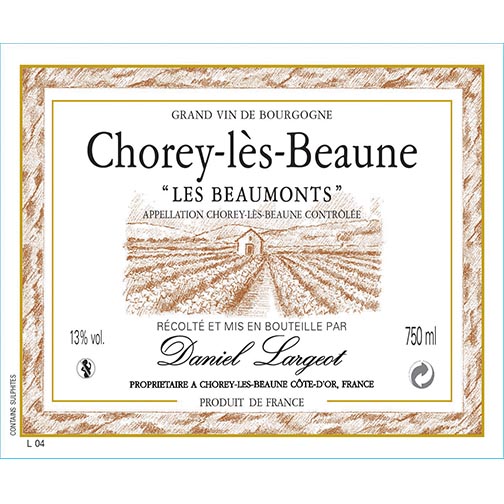 Domaine Daniel Largeot CHOREY LES BEAUNE 2015 — " Les Beaumonts "