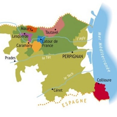 carte cotes du roussillon